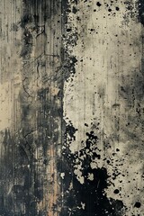 High-resolution image of a weathered wall featuring cracks, peeling paint, and splatter patterns in neutral tones. Ideal for backgrounds and textures.