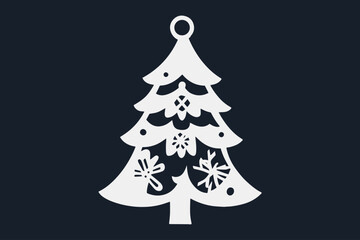 Christmas Decor, Christmas Decor vector, paper cut Christmas Decor SVG cut file