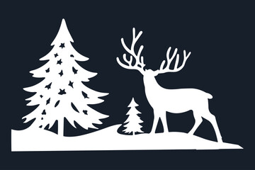 Christmas Decor, Christmas Decor vector, paper cut Christmas Decor SVG cut file