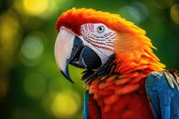 Obraz premium tropical macaw perched vibrant feathers in focus