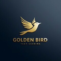 Fototapeta premium Golden bird logo design.