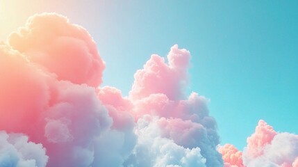 Fototapeta premium Soft Pastel Clouds Against Clear Sky Background