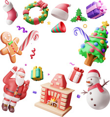 3D Christmas greeting card background