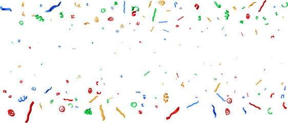 3D wide color party confetti