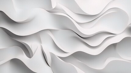 Obraz premium Fluid White Waves Abstract Background Design