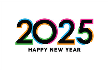 happy new year 2025 logo text design