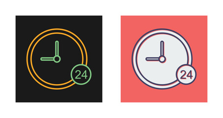 24 Hour Service Vector Icon