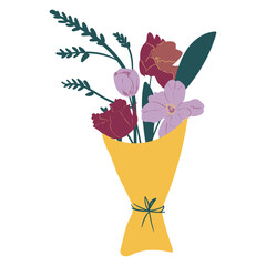Spring Flowers Bouquet Illustration