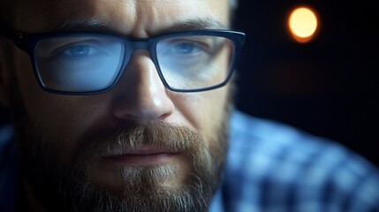 A businessman executive in deep thought, surrounded by floating digital interfaces showing real-time analytics and futuristic data projections,
