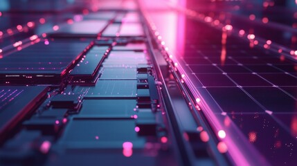 Obraz premium Cutting Edge Solar Cell in Modern Laboratory Showcasing Intricate Details and Advanced Design