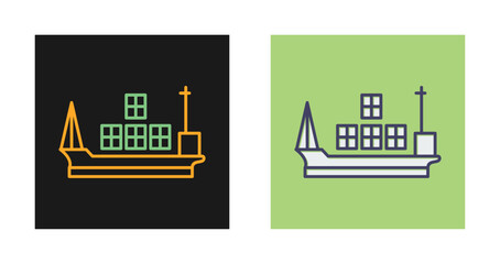 Cargo Ship Vector Icon