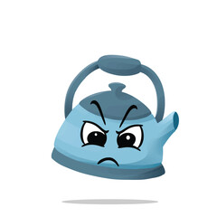 angry teapot mascot character. cute, funny, and playful concept. kitchen, drink, and education themes