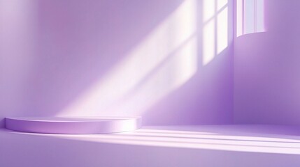 Soft Purple Room with Light and Shadow Play