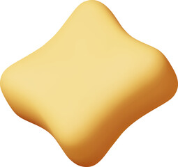 3D Glossy Yellow Star