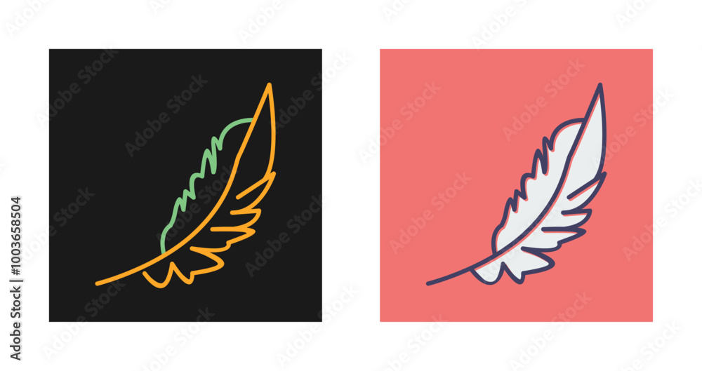 Poster feather vector icon