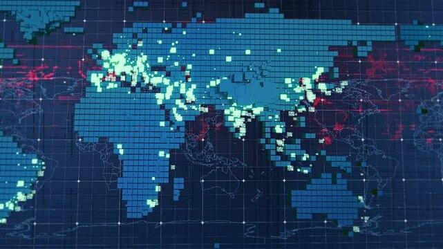  3D rendering of the news map in a digital form.