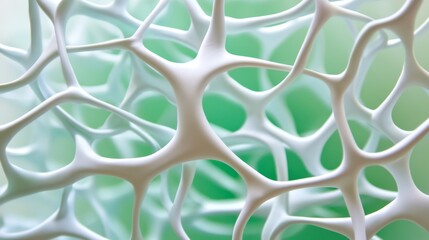 Close-up of abstract architectural space with interwoven organic shapes