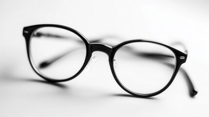 Stylish black eyeglasses on a white isolated background.