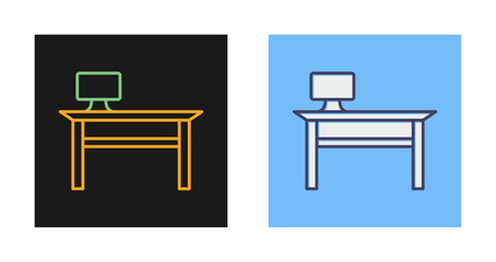 Office Desk Vector Icon