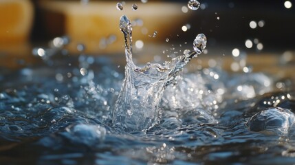 water splash in the glass