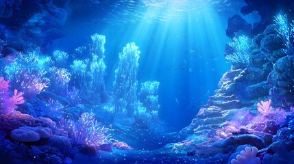 Fototapeta premium Underwater Coral Reef Scene