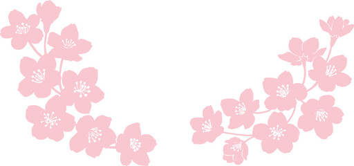 桜のシルエットイラストセット © miko