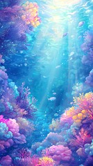 Fototapeta premium Underwater Coral Reef Scene