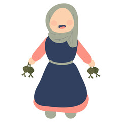 Islamic Girl Character Illustration