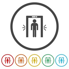 Metal Detector icon. Set icons in color circle buttons