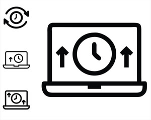 Uptime icon set. uptime line icon. uptime icon illustration. Adobe vector stock