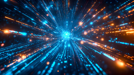 Fototapeta premium Dynamic Burst of Light in Abstract Space