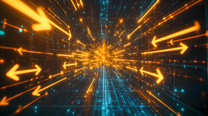 Fototapeta premium Dynamic Futuristic Motion with Light and Arrows