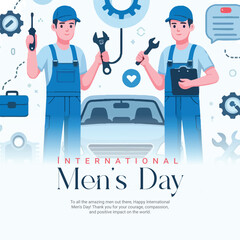International men's day social media post banner