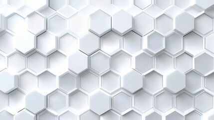 Fototapeta premium Textured Hexagonal Pattern in White Tones