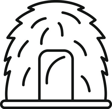 recommend clip art: Haystack icon representing farming and harvesting in fall season, simple vector illustration in thin line style