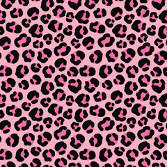  bold and vibrant pink leopard print seamless pattern. Perfect for fashion, home decor, or any project needing a trendy and eye-catching design