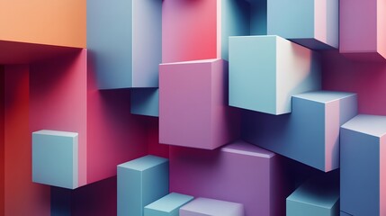 Obraz premium Abstract 3d rendering of geometric shapes. Composition with squares. Cube design. Modern background for poster, cover, branding, banner, placard. 