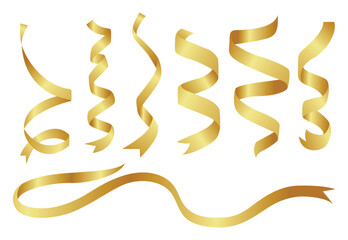 Gold ribbon vector, clipart decoration illustration, banner