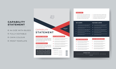 capability statement design for company , capability statement documents with new concept 
