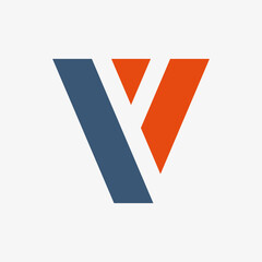 Obraz premium Letter V logo. Icon design. Template elements. Geometric abstract logos