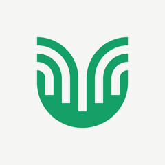 Letter U logo. Icon design. Template elements. Geometric abstract logos