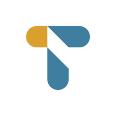 Letter T logo. Icon design. Template elements. Geometric abstract logos