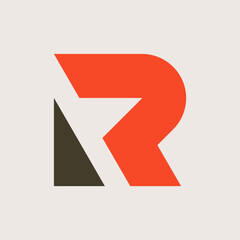 Letter R logo. Icon design. Template elements. Geometric abstract logos