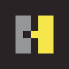 Obraz premium Letter H logo. Icon design. Template elements. Geometric abstract logos