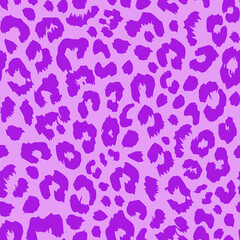 bold and vibrant purple leopard seamless pattern. Perfect for fashion, home decor, or any project needing a trendy and eye-catching design © pattern_boom