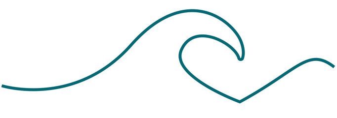 water wave sea nature heart icon love creative one line art design vector