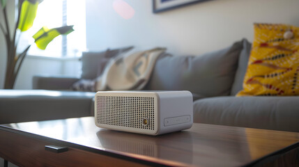 Portable projector with built-in battery for on-the-go entertainment, great for outdoor movie nights.