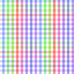 vibrant and colorful gingham seamless pattern featuring pastel shades of pink, purple, blue, yellow, orange, and red. Perfect for fabric, wallpaper, or any project needing a cheerful and playful 