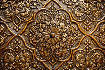 Floral motif metalwork close-up showcasing intricate design and texture