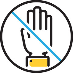 Vector multicolor icon for No touch